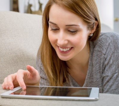 Woman using a tablet